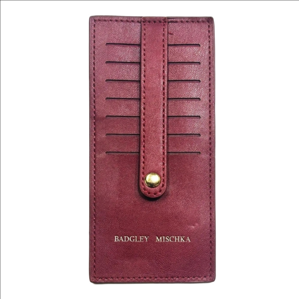 Badgley Mischka Burgundy Card Holder